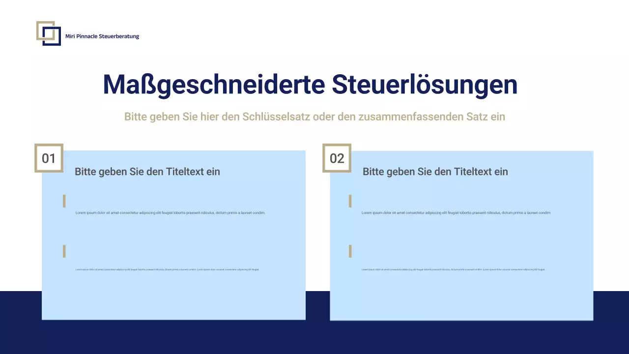 Promotion-Präsentation für professionelle Steuerberatung von Blue