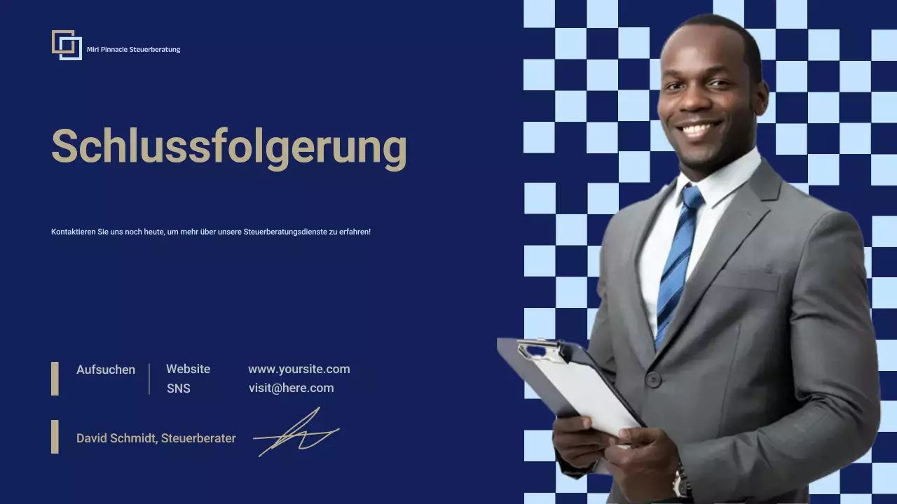 Promotion-Präsentation für professionelle Steuerberatung von Blue