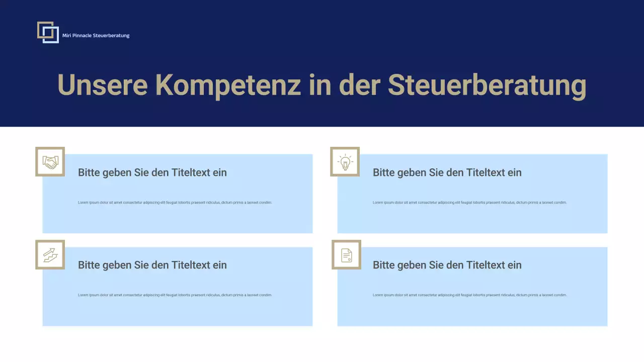 Promotion-Präsentation für professionelle Steuerberatung von Blue