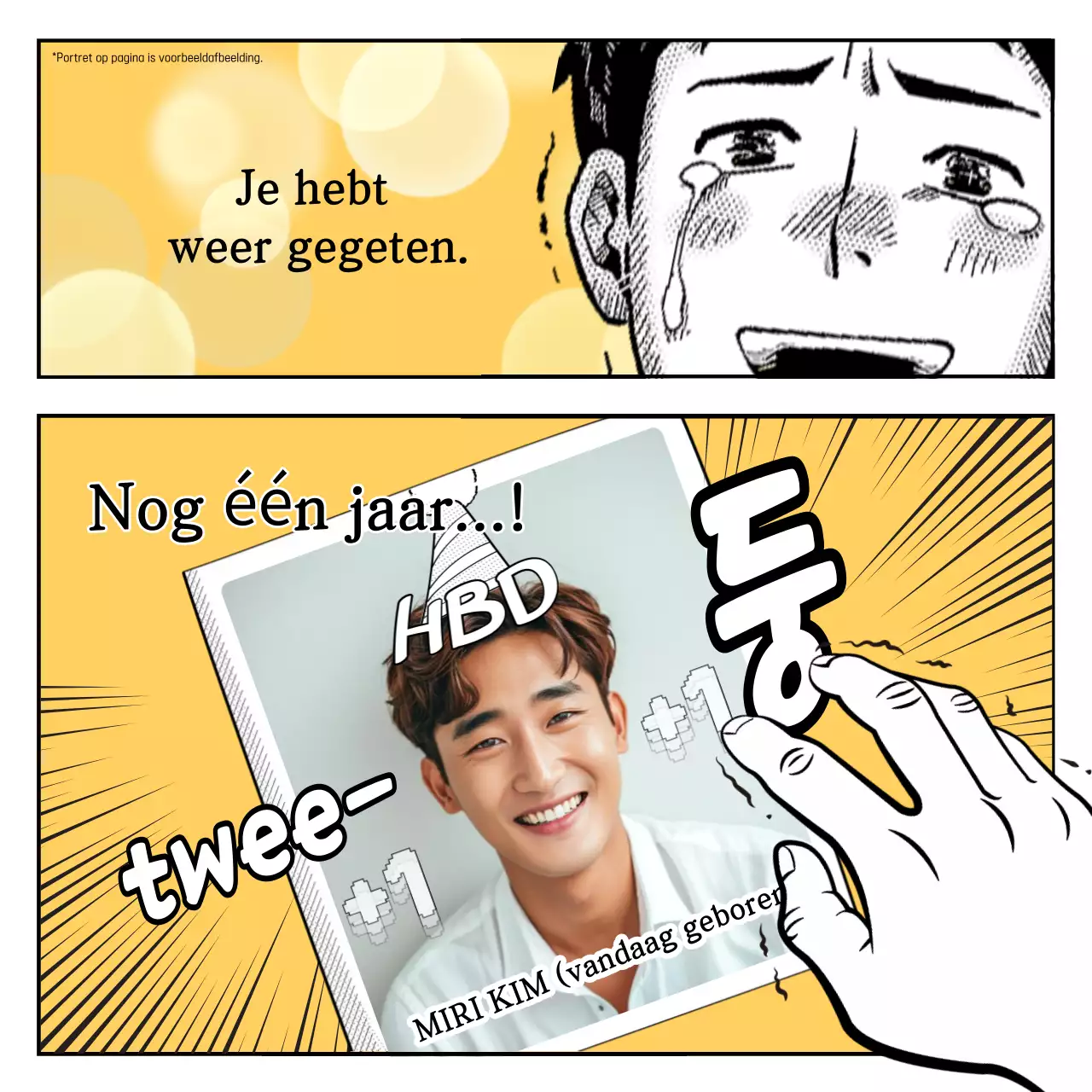 Gele fles verjaardagsviering