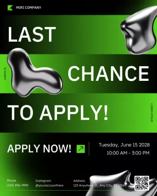 Green Modern Recruitment Tech and Science Announcement Social Media Post