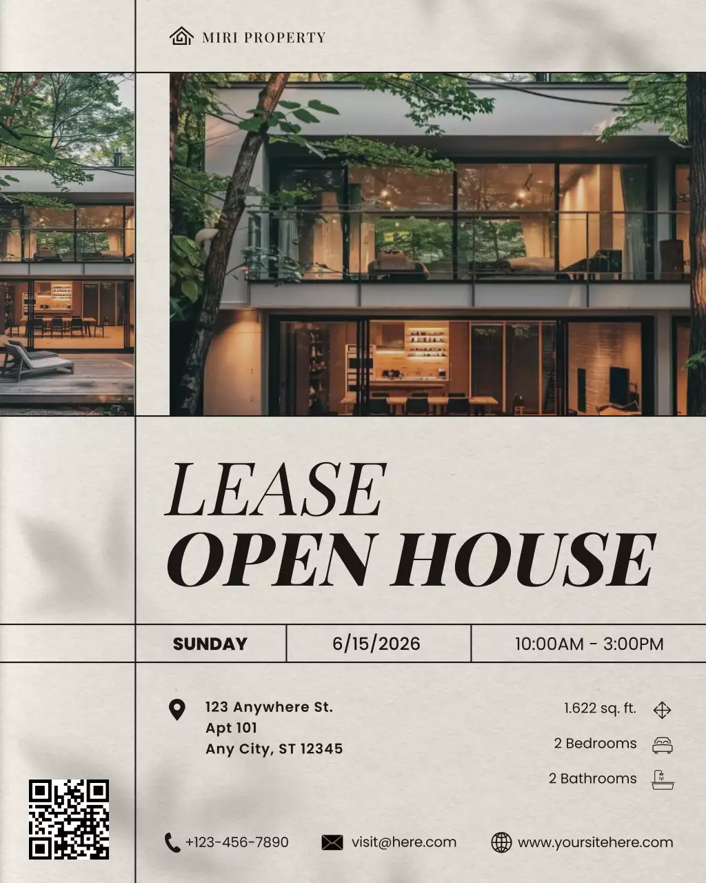 Beige Modern Real Estate Property Open House Announcement Instagram Post
