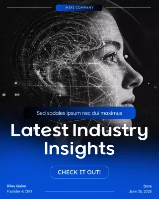 Blue Modern Tech News Instagram Post