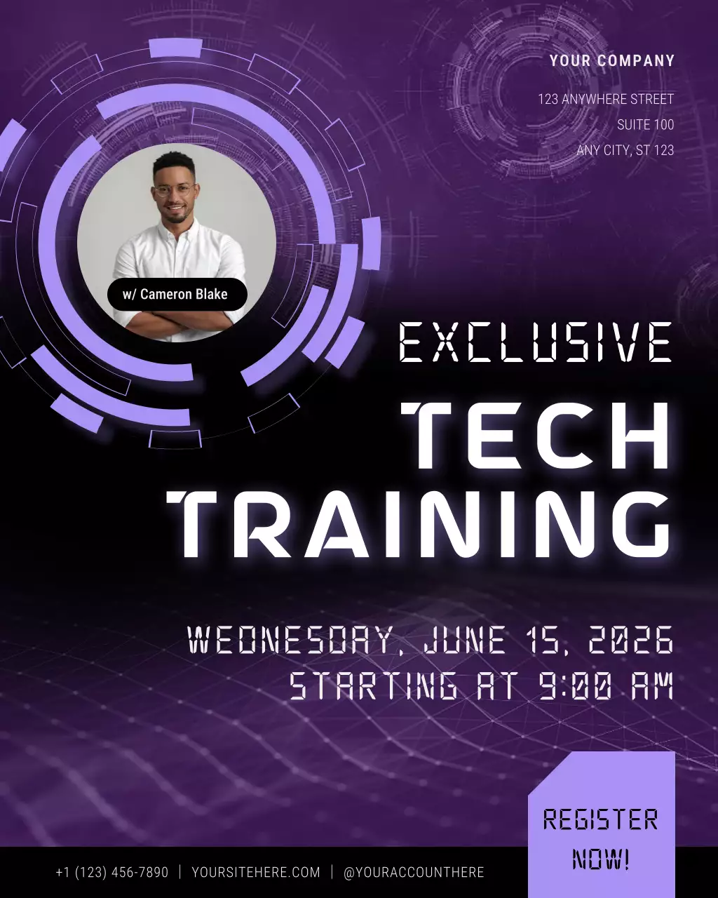 Purple Modern Tech Training Announcement Instagram Post
