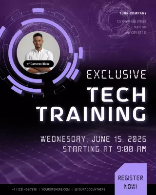 Purple Modern Tech Training Announcement Instagram Post