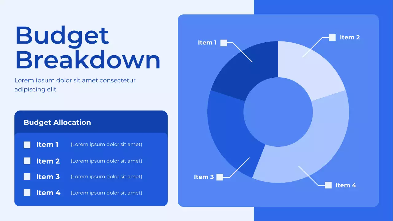 Blue and White Budget Planner Presentation