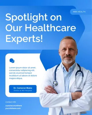 Blue and White Health Care Team Insight Instagram Post