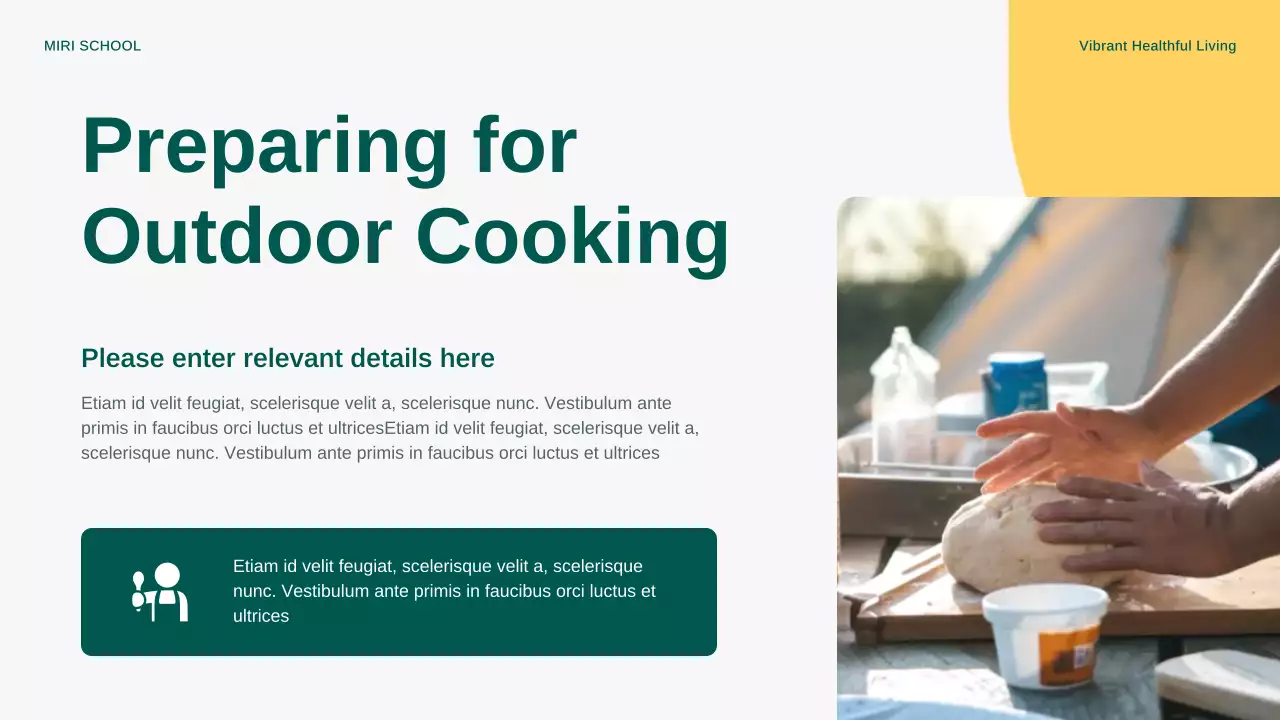 Yellow Modern Outdoor Cooking Announcement Presentation