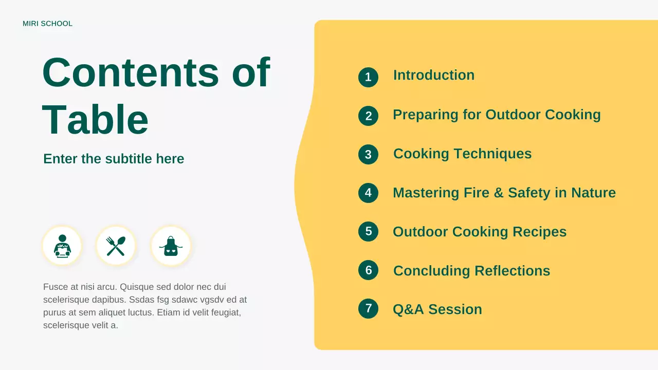 Yellow Modern Outdoor Cooking Announcement Presentation