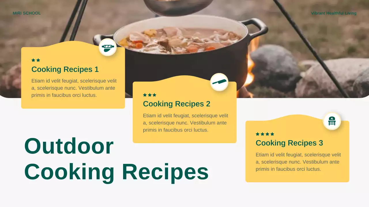 Yellow Modern Outdoor Cooking Announcement Presentation