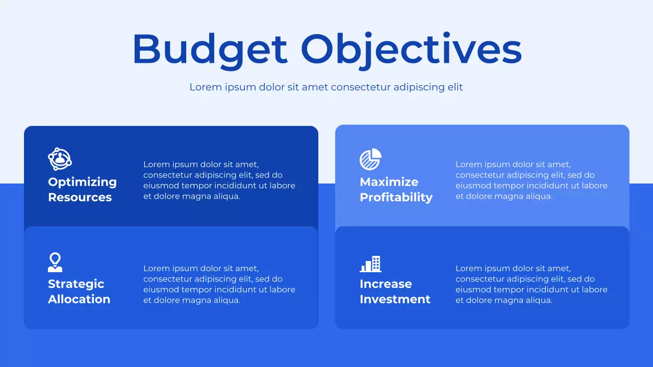 Blue and White Budget Planner Presentation