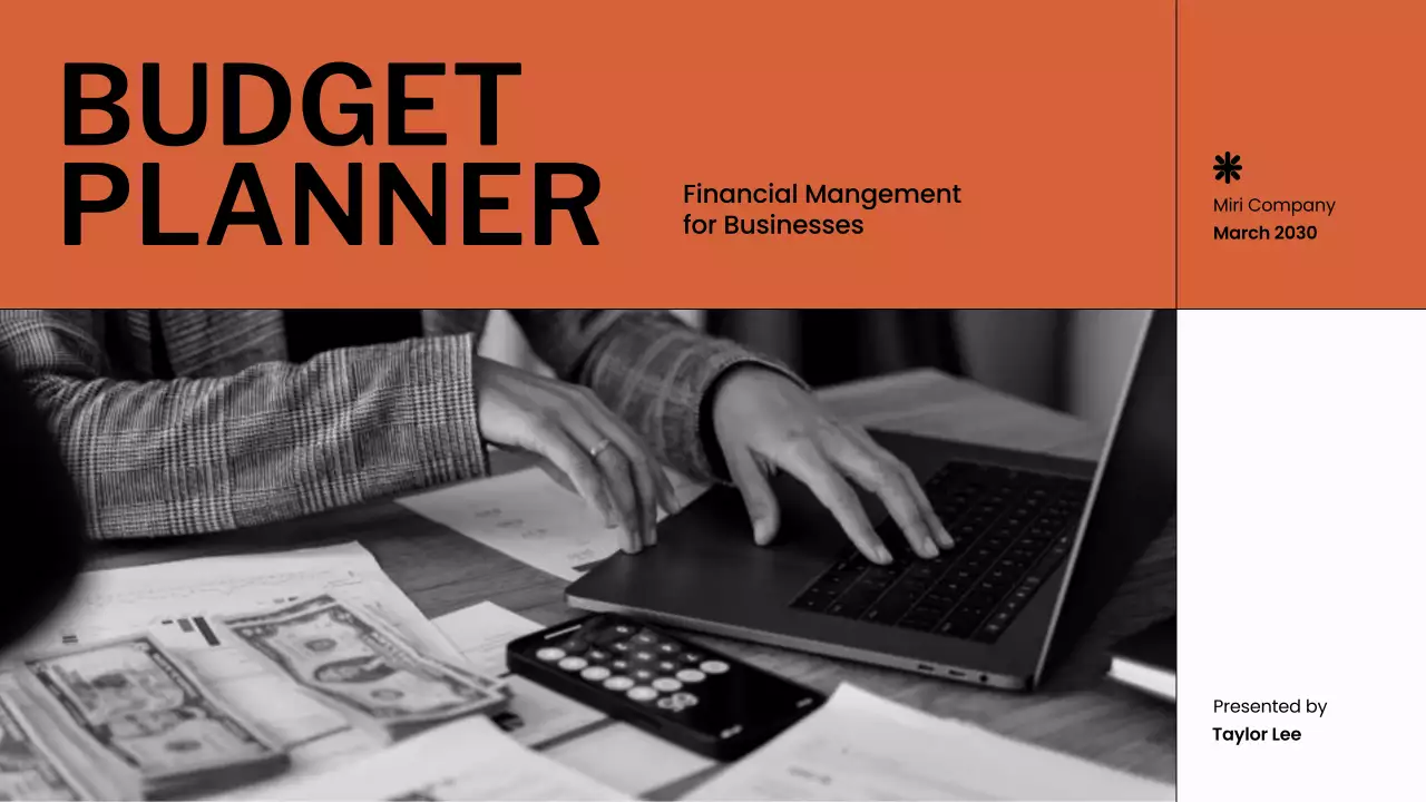 Orange and White Budget Planner Presentation