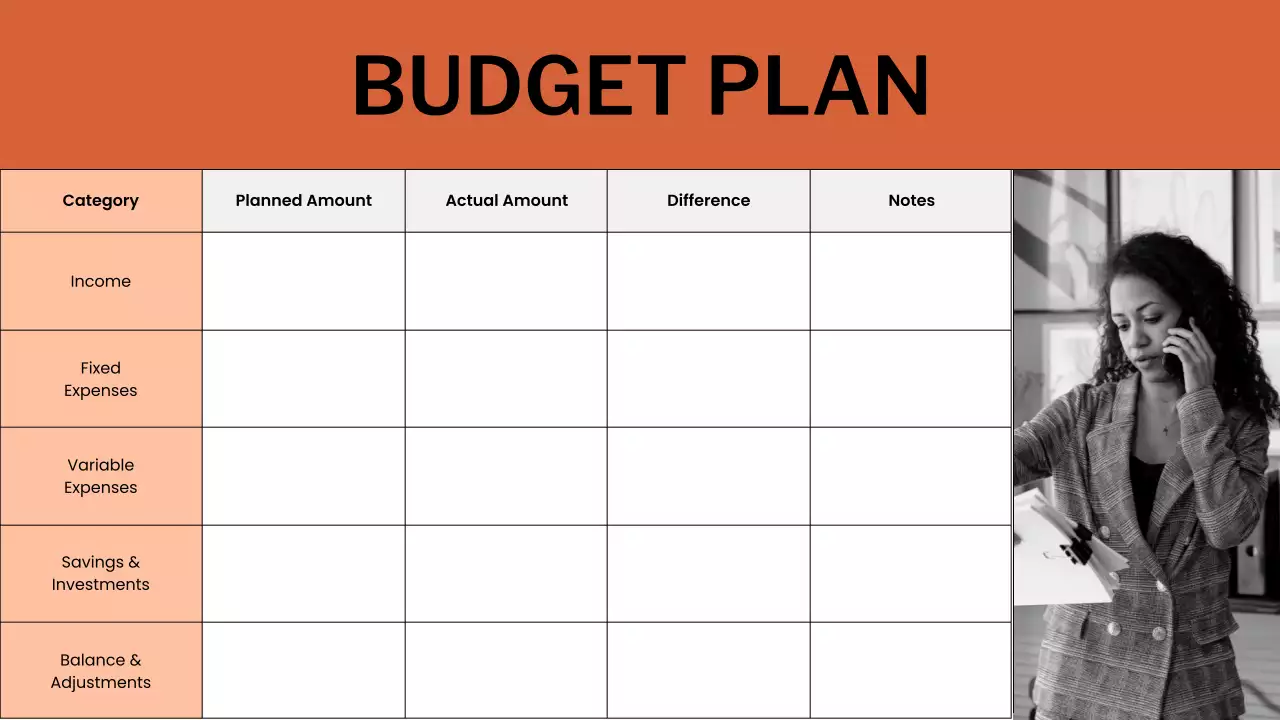 Orange and White Budget Planner Presentation