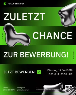 grüner moderner Social-Media-Beitrag zur Rekrutierung von Technologie und Wissenschaft