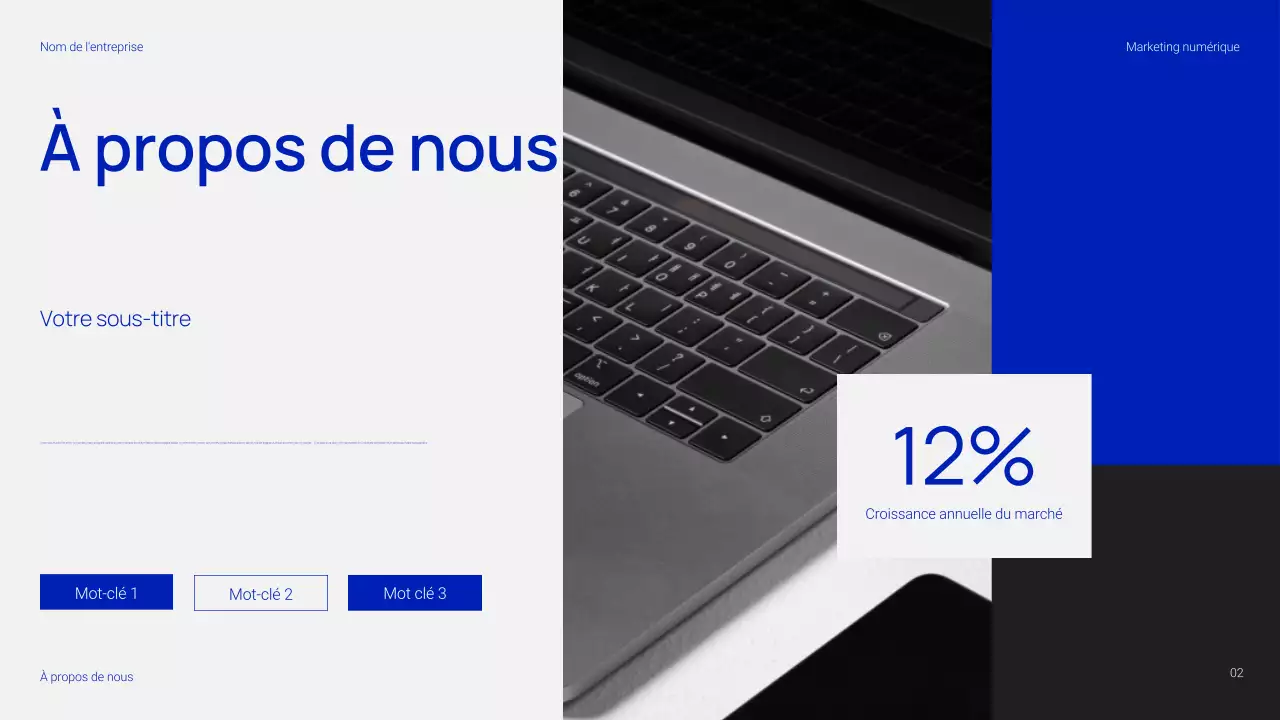 Présentation marketing numérique simple et tendance