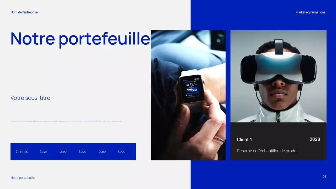 Présentation marketing numérique simple et tendance