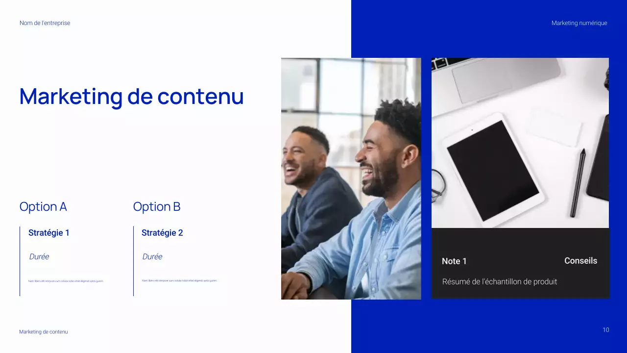 Présentation marketing numérique simple et tendance