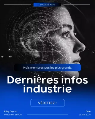 publication sur les réseaux sociaux concernant les actualités technologiques modernes bleues