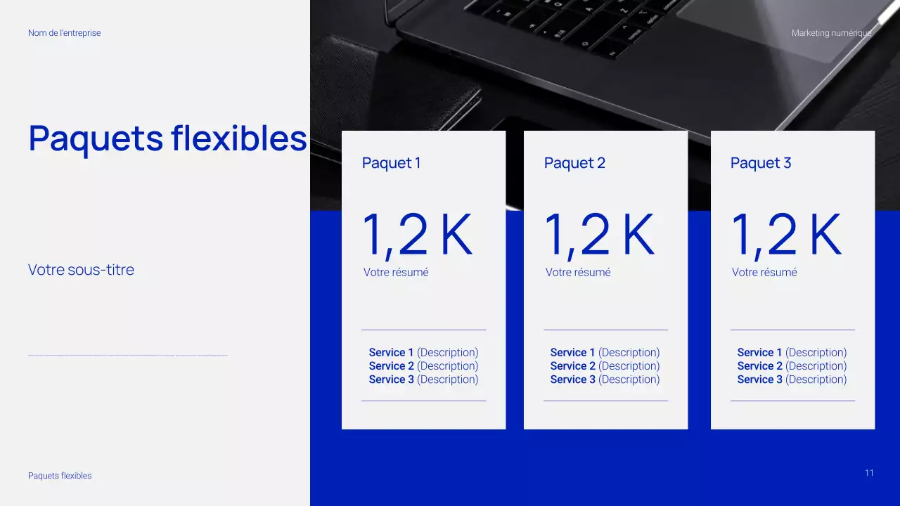 Présentation marketing numérique simple et tendance