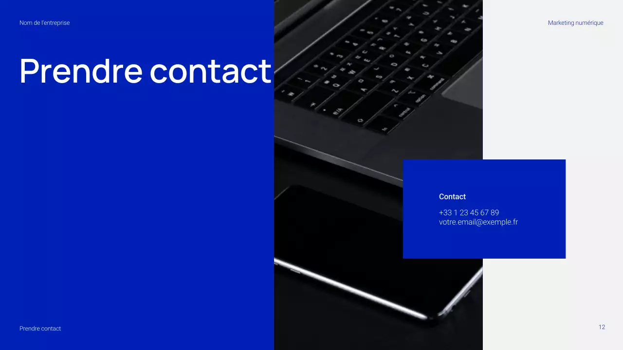 Présentation marketing numérique simple et tendance