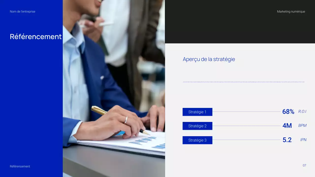 Présentation marketing numérique simple et tendance