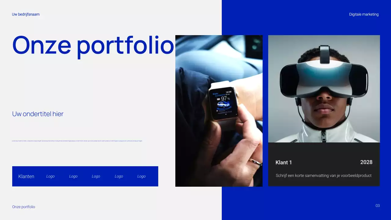 Eenvoudige en trendy digitale marketingpresentatie