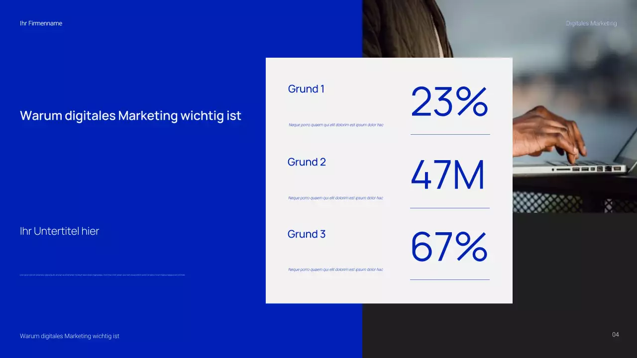 Einfache und trendige digitale Marketingpräsentation