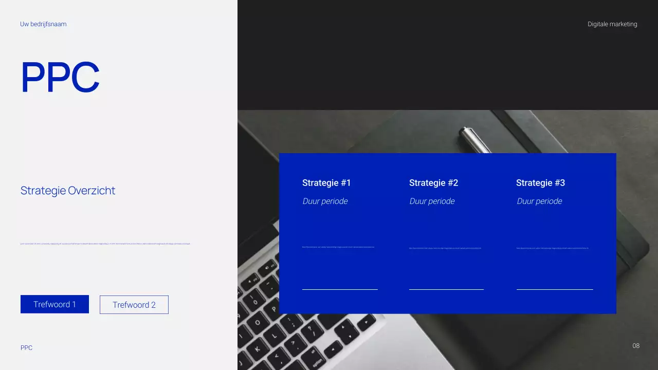 Eenvoudige en trendy digitale marketingpresentatie
