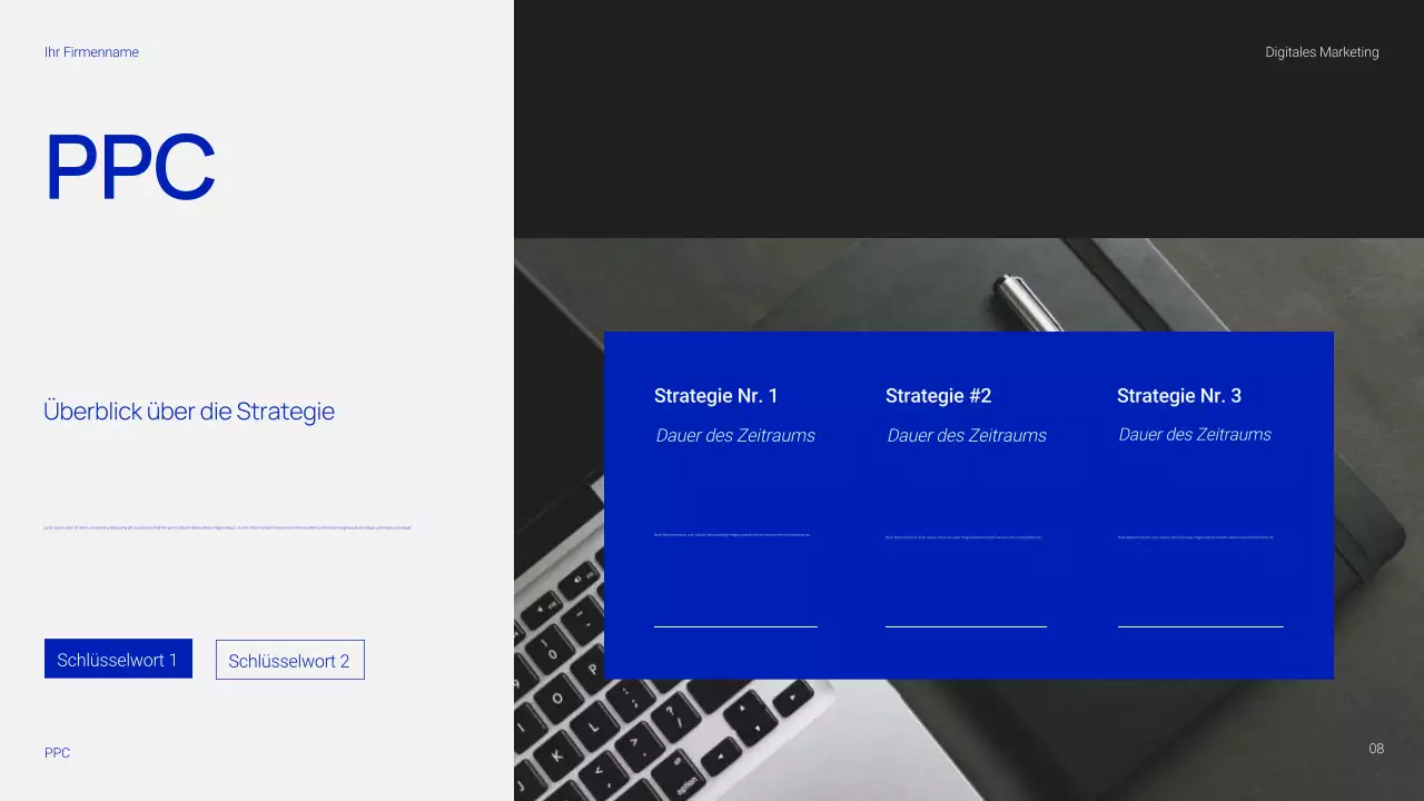Einfache und trendige digitale Marketingpräsentation