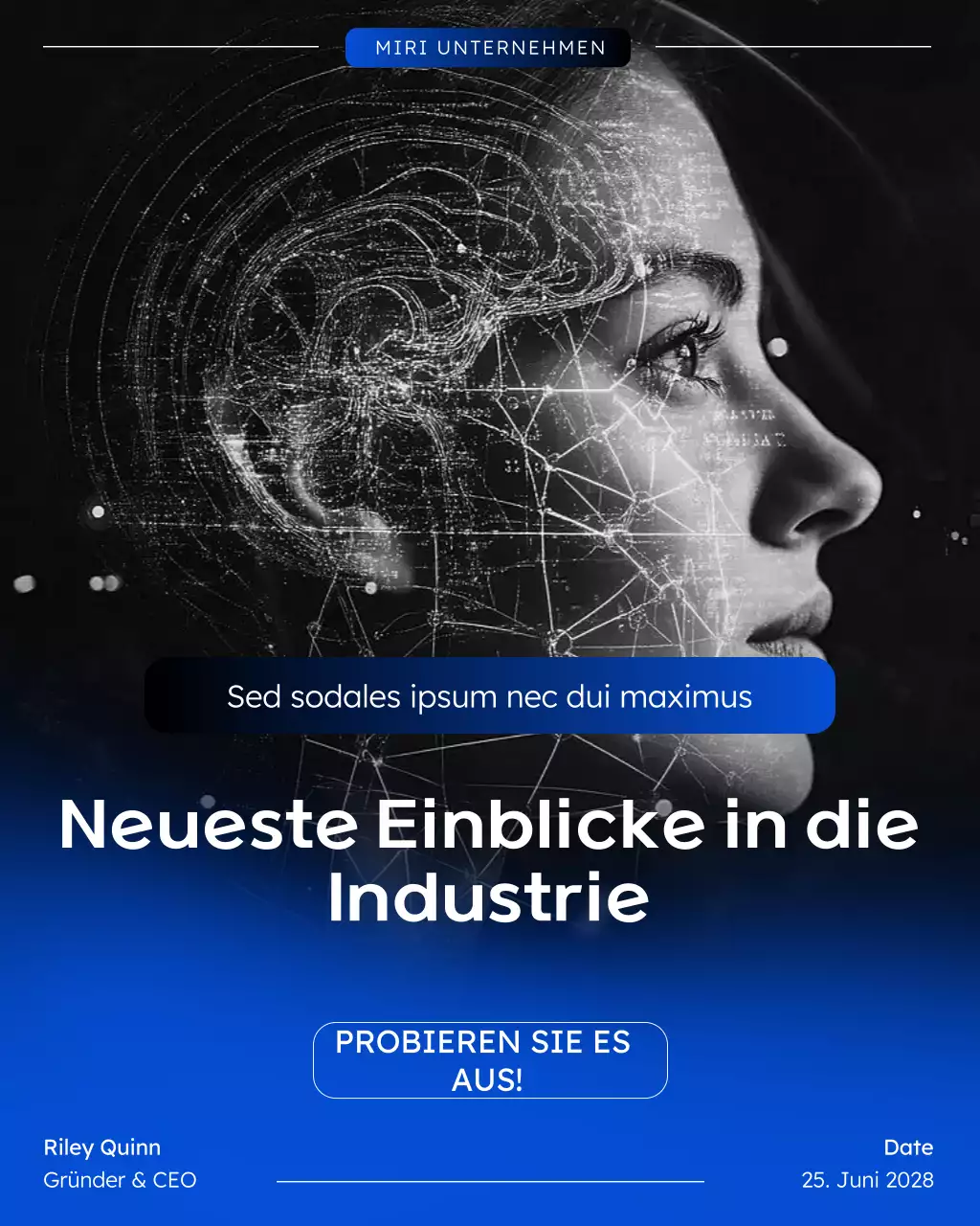 blauer moderner Tech-News-Social-Media-Beitrag