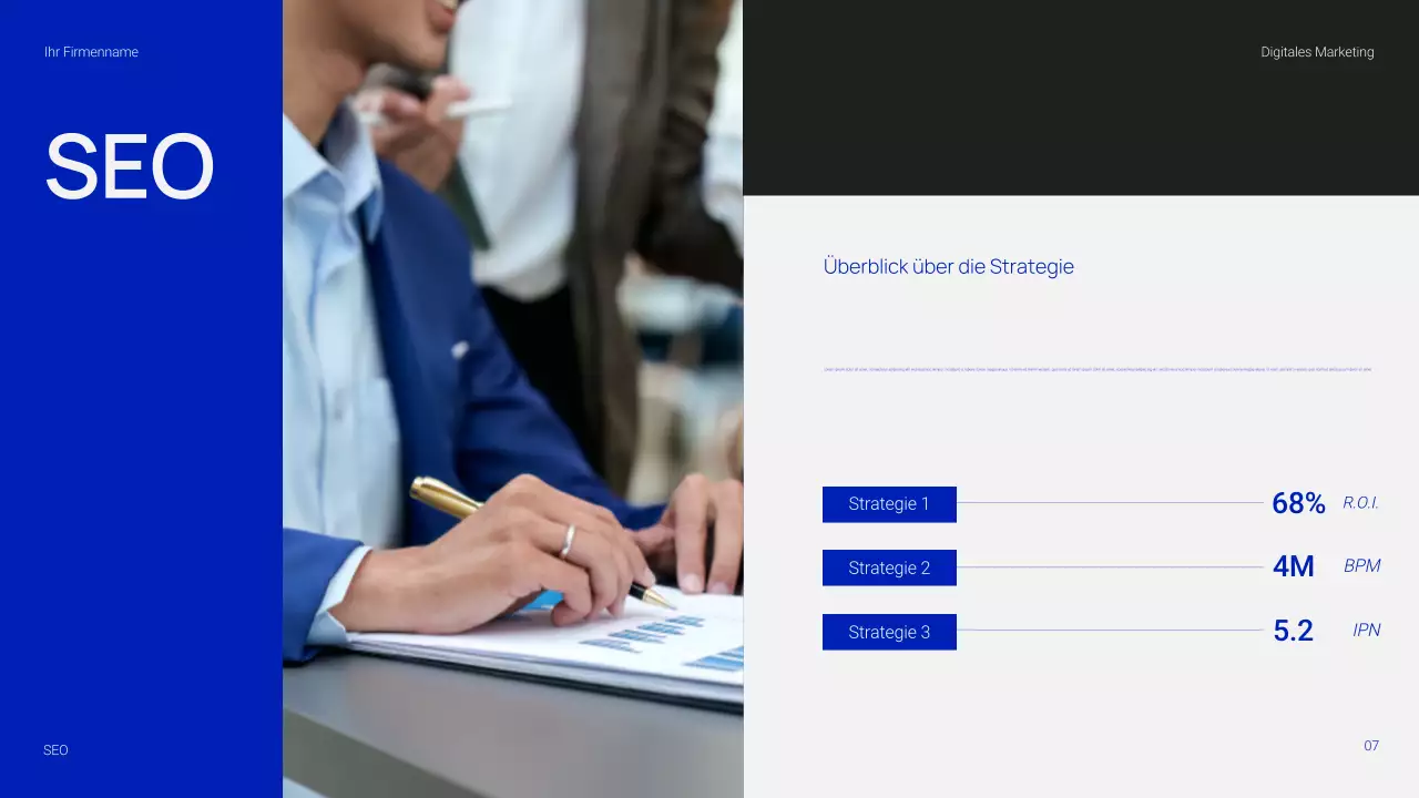 Einfache und trendige digitale Marketingpräsentation