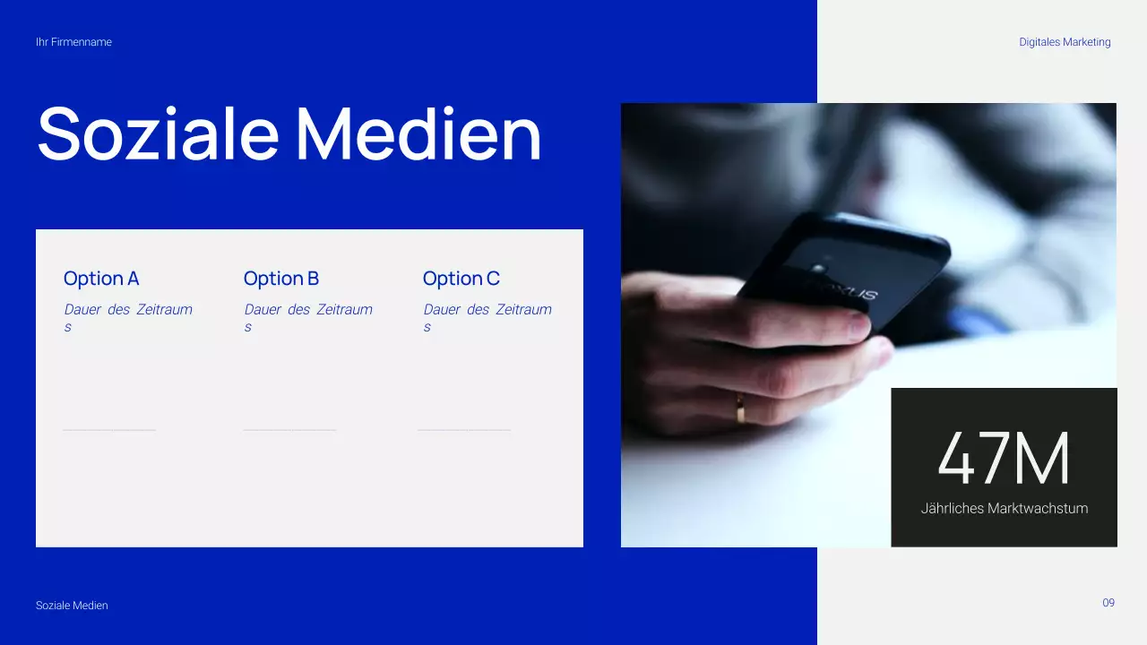 Einfache und trendige digitale Marketingpräsentation