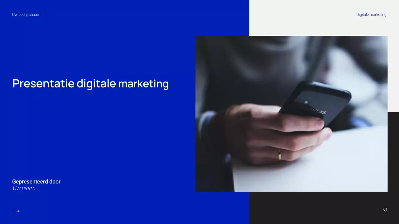 Eenvoudige en trendy digitale marketingpresentatie