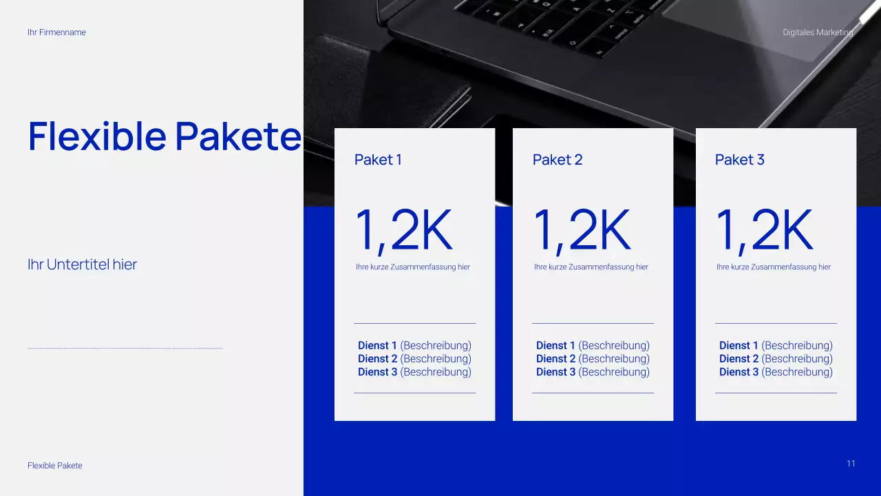 Einfache und trendige digitale Marketingpräsentation