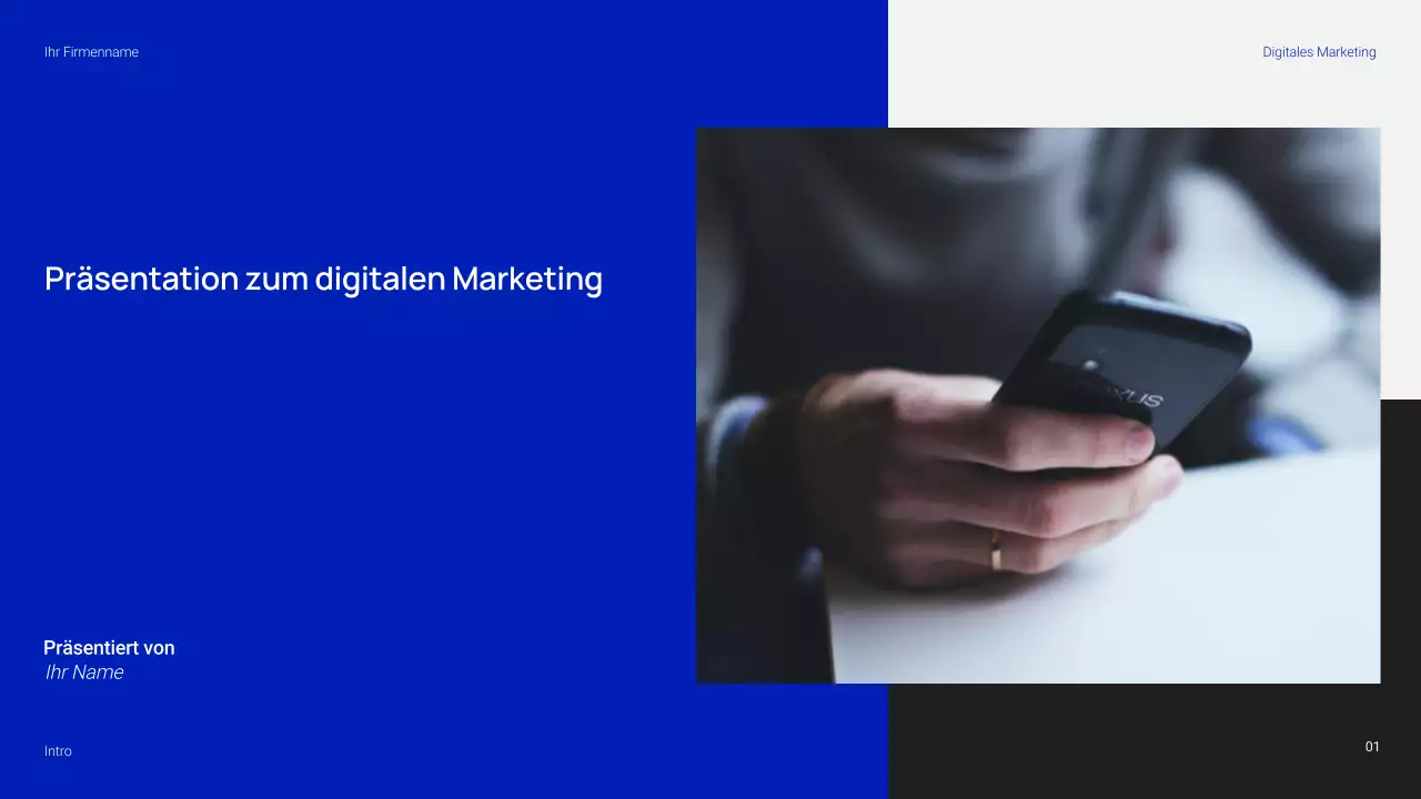Einfache und trendige digitale Marketingpräsentation
