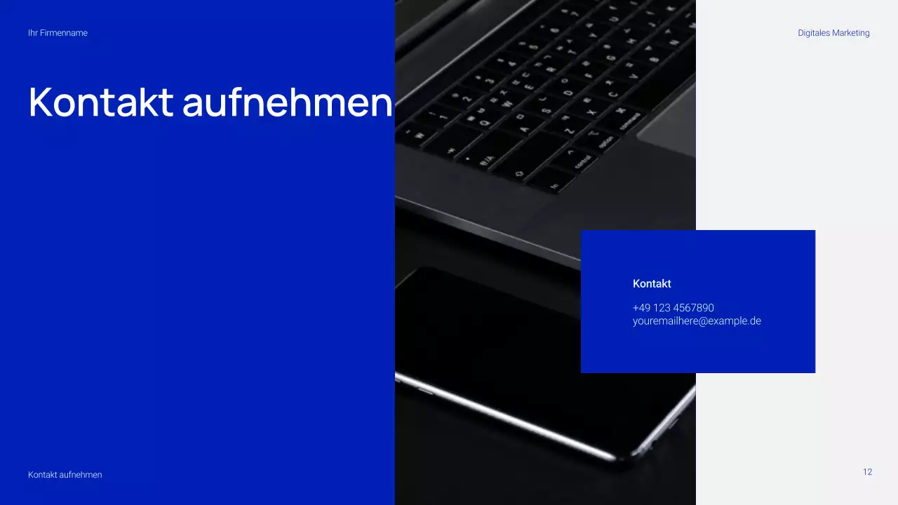 Einfache und trendige digitale Marketingpräsentation