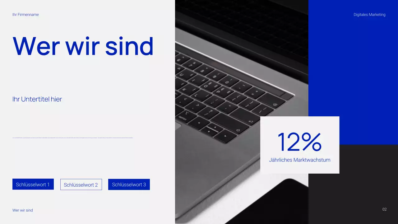 Einfache und trendige digitale Marketingpräsentation