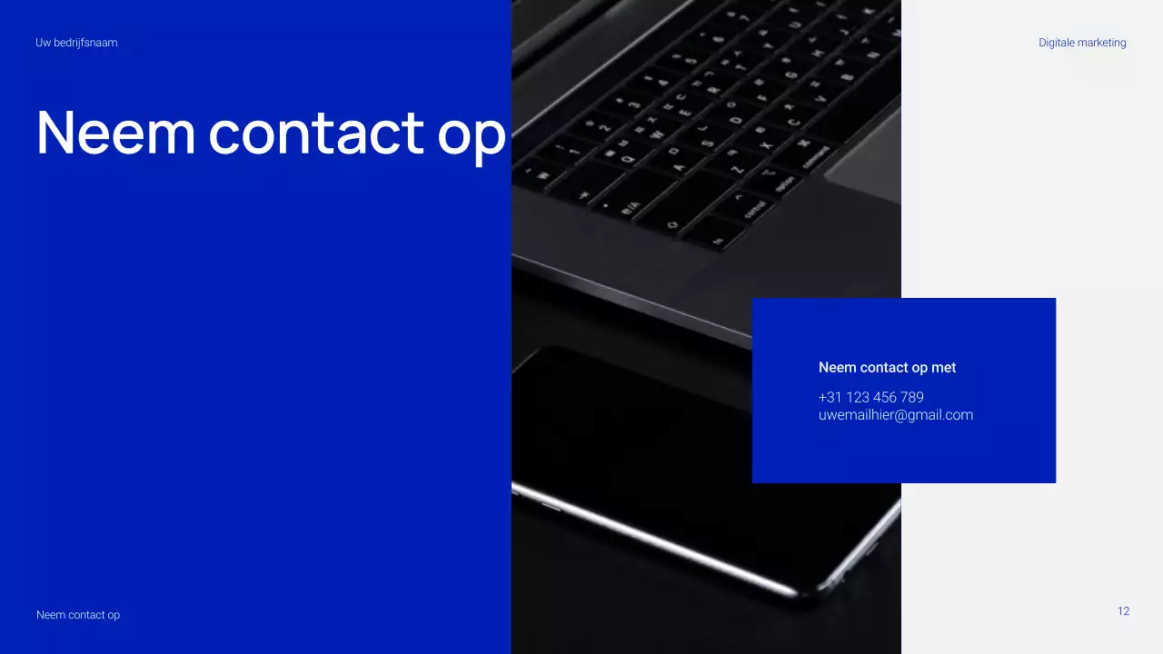 Eenvoudige en trendy digitale marketingpresentatie