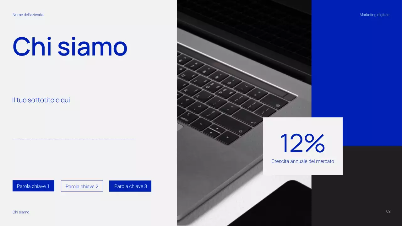 Presentazione di marketing digitale semplice e alla moda