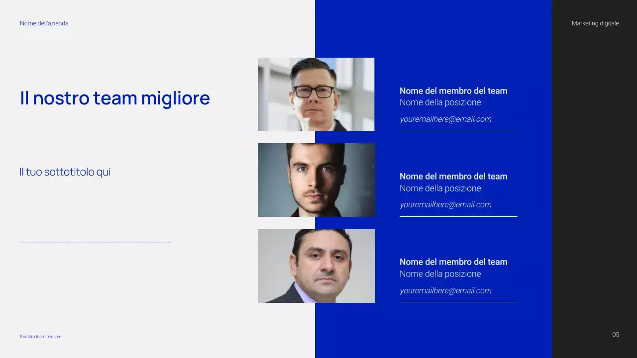 Presentazione di marketing digitale semplice e alla moda