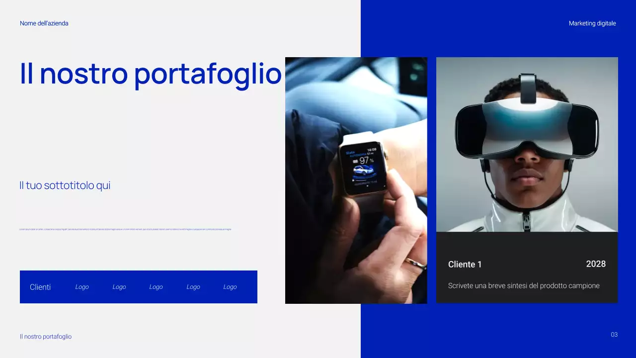 Presentazione di marketing digitale semplice e alla moda