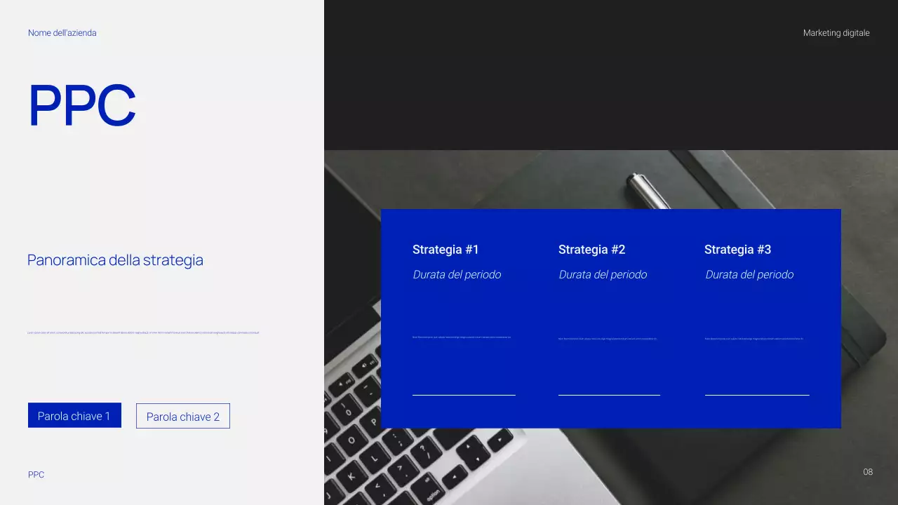 Presentazione di marketing digitale semplice e alla moda