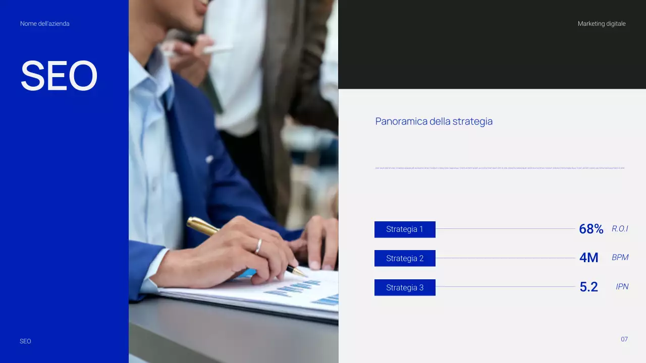 Presentazione di marketing digitale semplice e alla moda