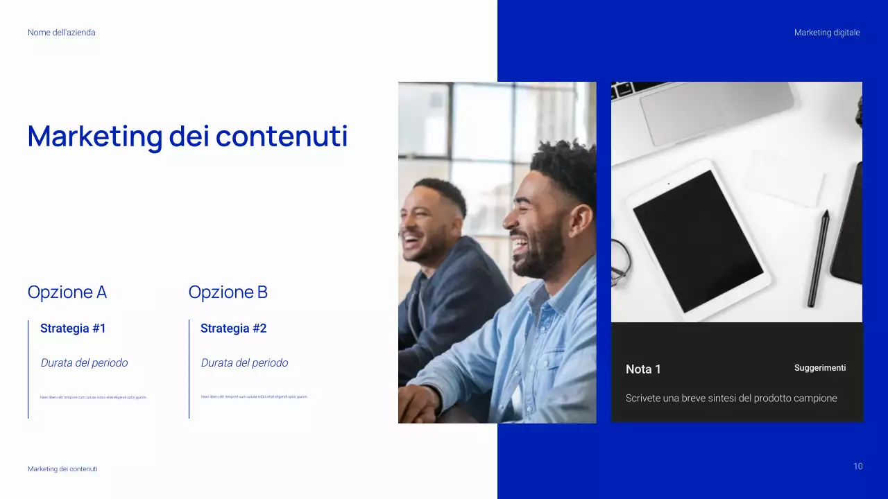 Presentazione di marketing digitale semplice e alla moda