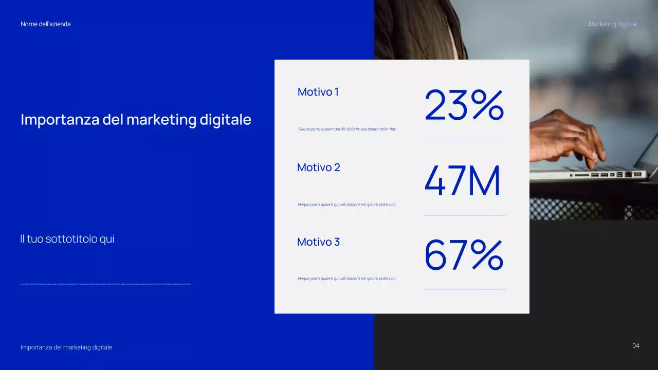 Presentazione di marketing digitale semplice e alla moda