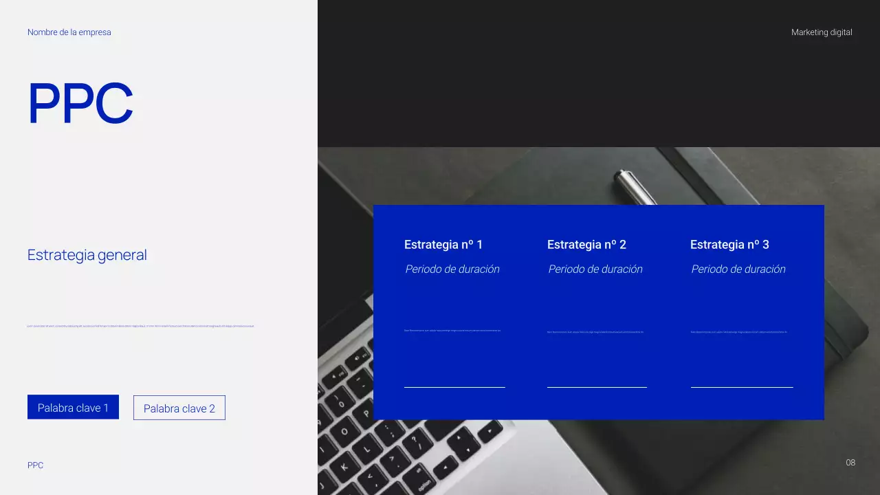 Presentación de marketing digital sencilla y moderna