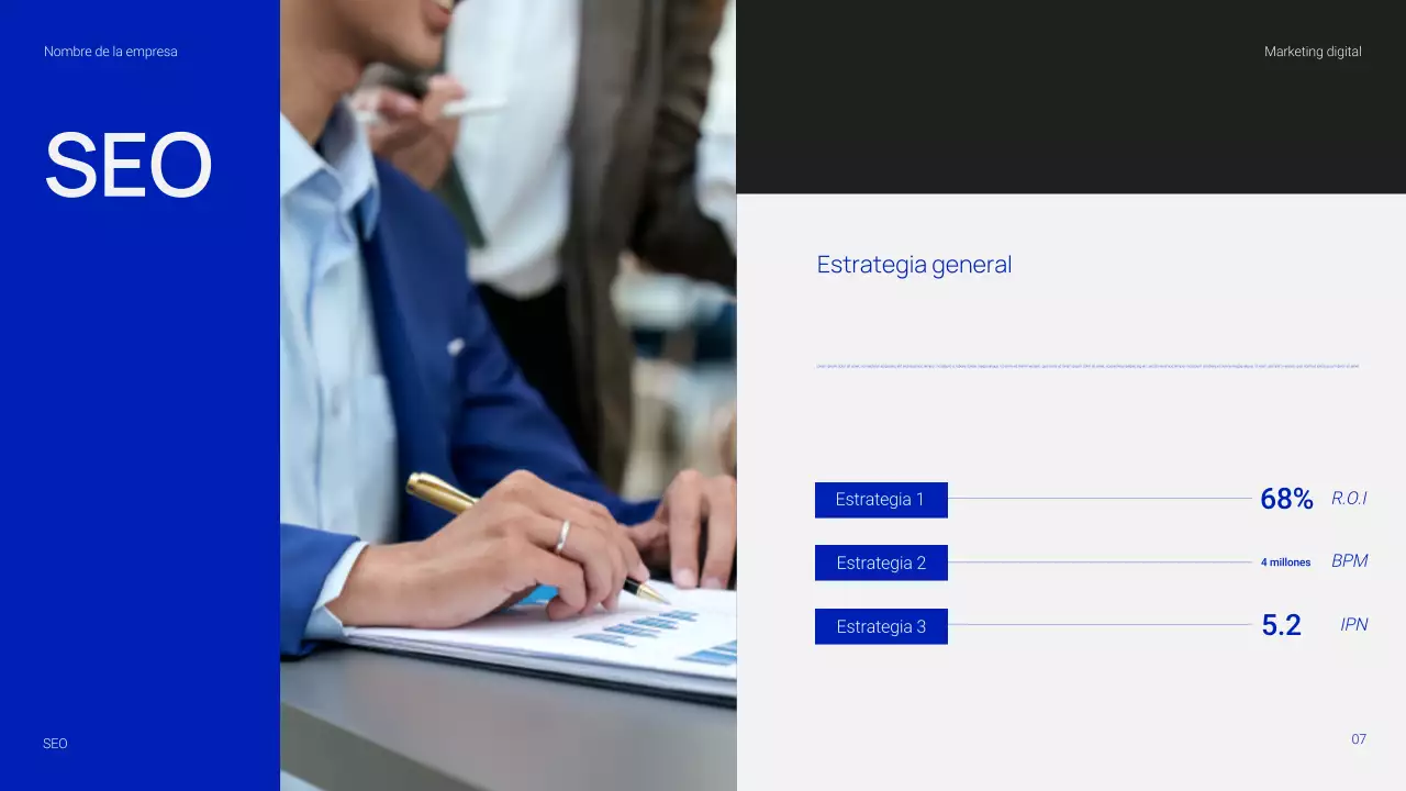 Presentación de marketing digital sencilla y moderna