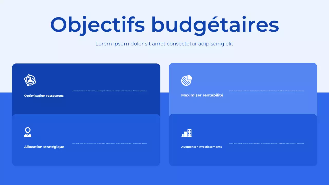 Présentation du planificateur budgétaire bleu et blanc