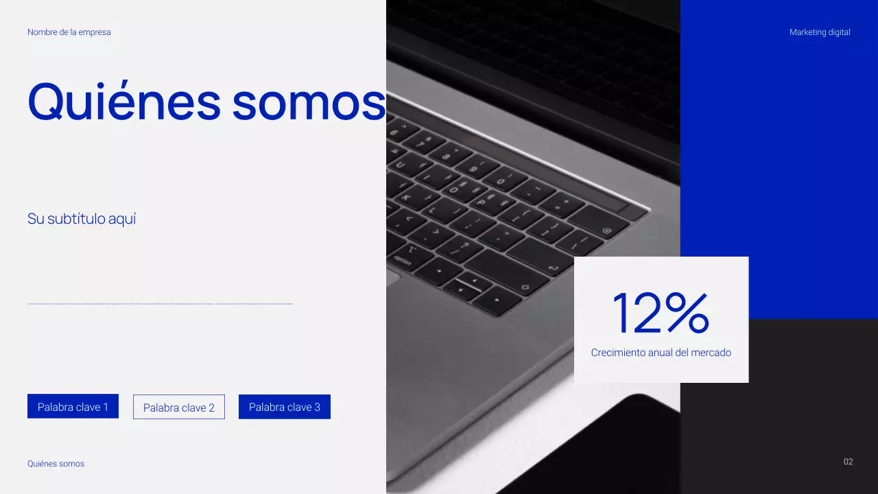 Presentación de marketing digital sencilla y moderna