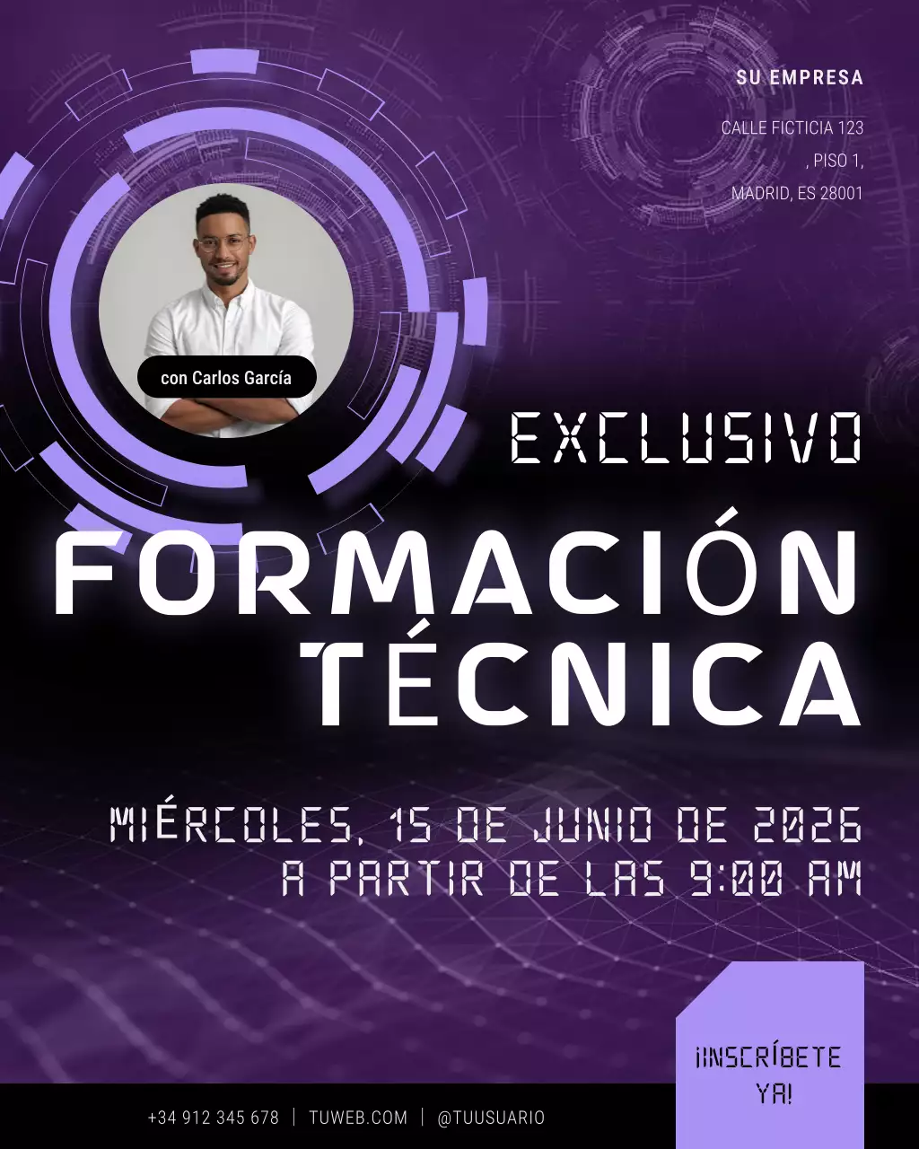 Anuncio de capacitación en tecnología moderna de Blue